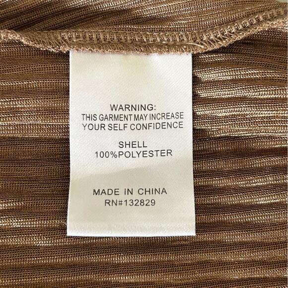 Song of style revolve pleated cross front Pluto mini dress bronze brown size XS - Picture 7 of 9